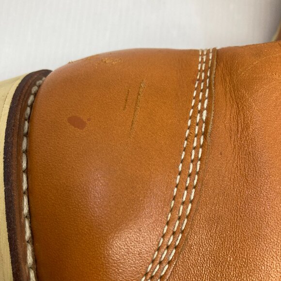 Vtg STATUS 1980 work rockabilly moc red wing style mens boots sz 10 EEE - Picture 5 of 12